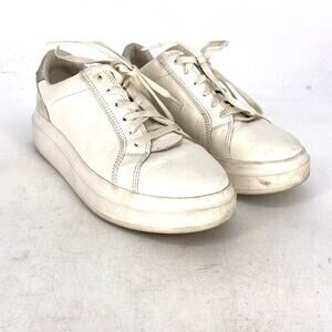 UGG Scape Platform Sneakers Womens Size 9 White Leather Lace Up Casual Shoes